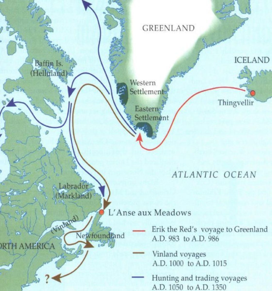 Icelandic Voyager Routes to North America